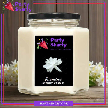 Jasmine Scented Candle – Hexagonal Glass Jar